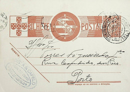 1942 Inteiro Postal Tipo «Tudo Pela Nação» De 30 C. Ocre-castanho Enviado De Viana Do Alentejo Para O Porto - Entiers Postaux