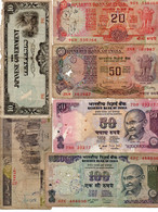 LOTTO BANCONOTE CIRCOLATE -ASIA -INDIA,FILIPPINE,PERSIA - Alla Rinfusa - Banconote