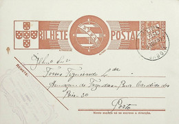 1942 Inteiro Postal Tipo «Tudo Pela Nação» De 30 C. Ocre-castanho Enviado De Saboia (Odemira) Para O Porto - Ganzsachen