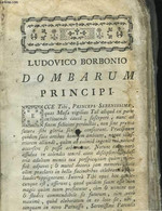 Ludovico Borbonio. Dombarum Principi - BOUDOT - 0 - Dictionnaires