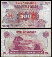 UGANDA BANKNOTE - 100 SHILLINGS (1982) P#19a F (NT#03) - Ouganda