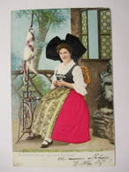 Delcampe - COSTUME   ALSACIEN  ....  ROUET      .....    GAUFFRE  ET  TISSUS                   TTB - Alsace