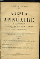 Agenda Et Annuaire - COLLECTIF - 1893 - Directorios Telefónicos