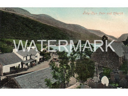 TALY LLYN LAKE AND CHURCH OLD COLOUR POSTCARD WALES TALYLLYN - Merionethshire