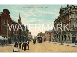 COMMERCIAL STREET NEWPORT OLD COLOUR POSTCARD WALES - Monmouthshire