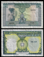 LAOS BANKNOTE - 10 KIP (1962) P#10b VF (NT#03) - Laos