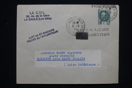 FRANCE - Surcharge Libération Sur Type Pétain Sur Enveloppe De Batz / Mer En 1945 Pour La Poche De St Nazaire - L 92679 - Libération