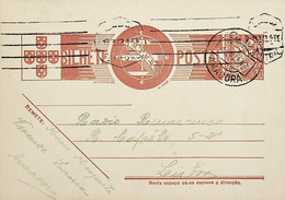 1943 Inteiro Postal Tipo «Tudo Pela Nação» De 30 C. Ocre-castanho Enviado Da Amadora Para Lisboa - Entiers Postaux