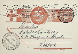 1942 Inteiro Postal Tipo «Tudo Pela Nação» De 30 C. Ocre-castanho Enviado Da FIgueira Da Foz Para Lisboa - Postal Stationery