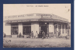 CPA Maroc Taza Ville Bazar Commerce Shop Devanture Magasin écrite - Autres & Non Classés