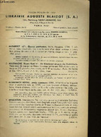 CATALOGUE DE LA LIBRAIRIE AUGUSTE BLAIZOT N°298 - LIBRAIRIE BLAIZOT - 1948 - Agenda & Kalender