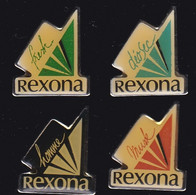 70221- Lot De 4 Pin's.Rexona Déodorant En Spray Pour Homme - Parfums