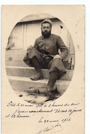 Carte-photo - Un Poilu En Mars 1915 - Personen
