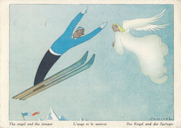 CPSMGF (humour Sport De Neige)  L Ange Et Le Sauteur  (b 15) (samivel) (petit Defaut) - Samivel