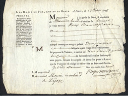 FRANCE 1736: Lettre De Voiture De Paris Pour Dijon - ... - 1799