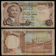 JORDAN BANKNOTE - 1/2 DINAR (1975-92) P#17e F/VF (NT#03) - Jordanie