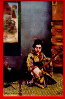 JAPAN   GEISHA PLAYING THE SAMISEN    MUSIC INSTRUMENT    ETHNIC   RAPHAEL TUCK  JAPANESE AT HOME SERIES Pu 1904 - Tuck, Raphael