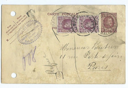 2098 - Entier Carte Postale Belgique + Paire Van Der Meulen Malines Rue De L'Arsenal Bijouterie Paris Vautier Refusé - Briefkaarten 1909-1934