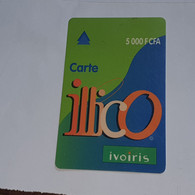Ivory Coast-(CI-ILL-REF-0004B/1)-carte Lllico(9)-(5.000fcfa)-(41-75-29-37-00-26-20)-used Card+1card Prepiad Free - Côte D'Ivoire