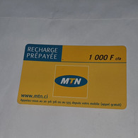 Ivory Coast-(CI-MTN-REF-0005)-mnt-(13)-(1.000fcfa)-(94492-5220-75220)-used Card+1card Prepiad Free - Côte D'Ivoire