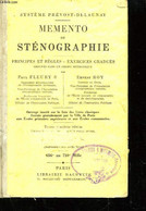 Mémento De Sténographie. - FLEURY Paul Et ROY Ernest. - 0 - Boekhouding & Beheer