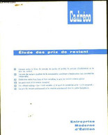 ETUDE DES PRIX DE REVIENT. - COLLECTIF. - 0 - Buchhaltung/Verwaltung