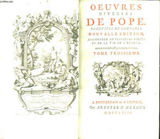 Oeuvres Diverses De Pope. TOME III - POPE Alexander - 1758 - 1701-1800