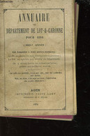 ANNUAIRE DU DEPARTEMENT DU LOT-ET-GARONNE POUR 1894 - COLLECTIF - 1894 - Telephone Directories