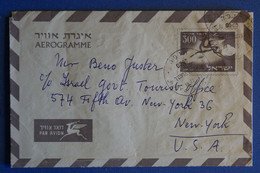 N12 ISRAEL BELLE LETTRE AEROGRAMME 1953 HAIFA POUR NEW YORK USA+ AFFRANCHISSEMENT PLAISANT - Storia Postale