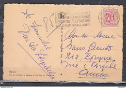 Postkaart Van Namur Naar Anvers Met Stempel Namur Casino Sa Citadelle Historique Centre De Villegiature - 1951-1975 León Heráldico