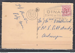 Postkaart Van Dinant Naar Antwerpen Met Stempel Dinant Centre De Tourisme Et De Commerce - 1951-1975 Heraldieke Leeuw