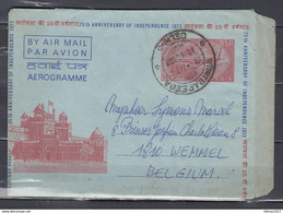 Aerogramme Van Delhas Naar Wemmel (Belgie) - Briefe U. Dokumente