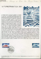 DOCUMENT PHILATELIQUE OFFICIEL N°20-74 - LE TURBOTRAIN T.G.V. 001 (N°1802 YVERT ET TELLIER) - UALY C. - 1974 - Cartas & Documentos