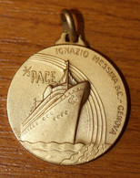 Très Belle Médaille Du Paquebot "S/S Pace - Ignazio Messina & C. - Genova 1952" Gênes - Liner - Professionals/Firms