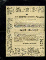 1 FAIRE PART DE DECES ILLUSUSTRES DE DESSINS EN NOIR ET BLANC - E.R. - 1909 - Décrets & Lois