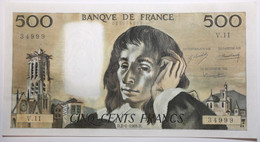 France - 500 Francs - 2-1-1969 - PICK 156a.3 / F71.3 - SUP+ - 500 F 1968-1993 ''Pascal''