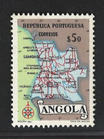 Portugal Angola 1955 Map Of Angola $50 MNH Mundifil Angola #381 (oxidation) - Angola