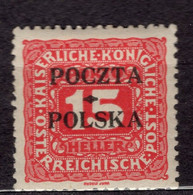 POLAND 1919, Fi D3 Pos. 74, Krakow Edition, Postage Due, MH - Unused Stamps