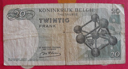 Belgique. 20 Vingt Francs. 15/06/1964. état D'usage - 1947 Tesoro Francés