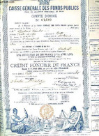 Une Obligation De 500 Francs, De La Caisse Générale Des Fonds Publics. - CAISSE GENERALE DES FONDS PUBLICS - 1885 - Décrets & Lois