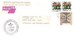 (LL 27) Australia - Priority Paid Covers (2 ) With Living Together Stamps (and Others) 1988 - Sonstige & Ohne Zuordnung