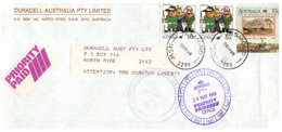 (LL 27) Australia - Priority Paid Covers (2 ) With Living Together Stamps / Butterfly (and Others) 1988 - Other & Unclassified