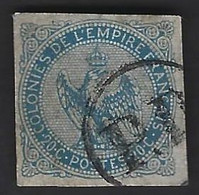 France Colonies Générales N°4 20c Bleu Oblitéré Petit Cachet PD Dans Un Cercle De La Réunion TTB Signé Calves - Keizerarend