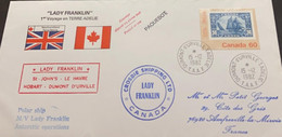 A) 1982, CANADA, COVER SHIPPED TO FRANCE, CROSBIE SHIPPING, POLAR SHIP, LADY FRANKLIN, 1er VOYAGE EN TERRE ADELIE - Altri & Non Classificati