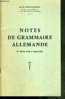 NOTES DE GRAMMAIRE ALLEMANDE (2e Edition Revue Et Augmentee) - GUINAUDEAU JEAN - 1964 - Atlas