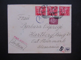 Portugal 1944 Zensurbeleg OKW Mehrfachzensur § Stempel Nach Hartberg Oststeiermark Ostmark BM Ausstellung Nr. 667 (3) - Storia Postale