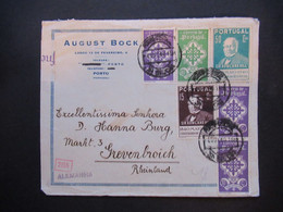 Portugal 1940 Zensurbeleg OKW Mehrfachzensur Umschlag August Bock Porto - Grevenbroich Marken Sir Rowland Hill Nr. 626 - Lettres & Documents