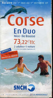 CORSE EN DUO : NICE-ILE ROUSSE - HORAIRE DU 1 ER MAI AU 1 ER OCTOBRE 2007. - COLLECTIF - 2007 - Corse