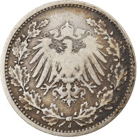 Monnaie, GERMANY - EMPIRE, 1/2 Mark, 1905, Hambourg, TB+, Argent, KM:17 - 1/2 Mark