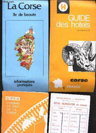 LOT DE FASCICULES SUR LA CORSE : "ILE DE BEAUTE- Informations Pratiques" + "Guide Des Hotels (1981) + "CFTA - Chemins De - Corse